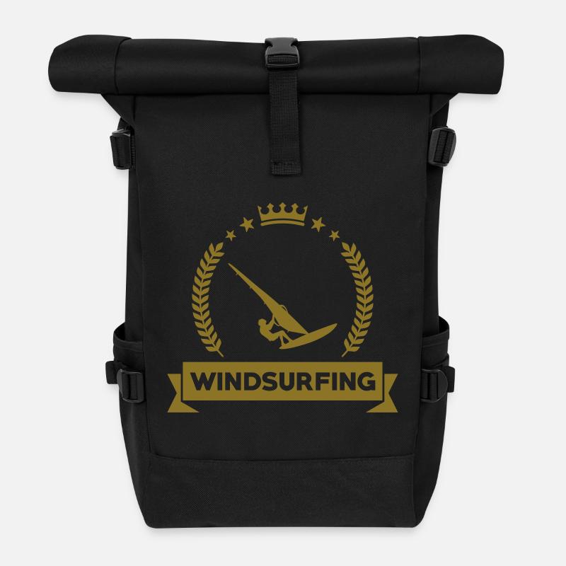 Windsurfen / Windsurfer / Windsurf / Windsurfing - Rolltop Rucksack - Schwarz