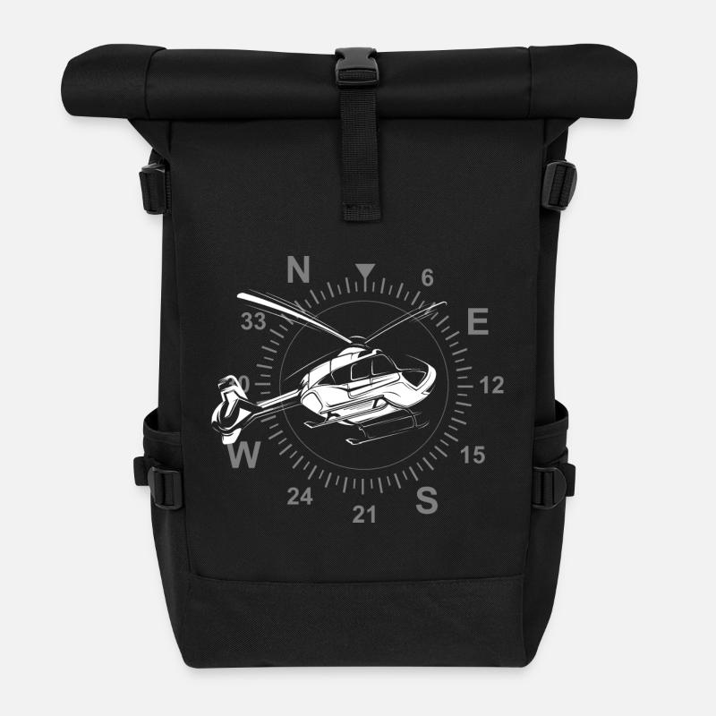 Illustration d’hélicoptère Symbole Hélicoptère Hélicoptère - Sac à dos roll top - noir