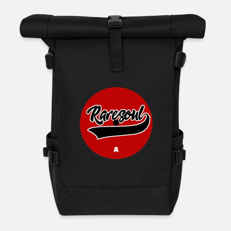 Seltene Soul-Vinyl-Schallplatte Label Red Side A - Rolltop Rucksack - Schwarz