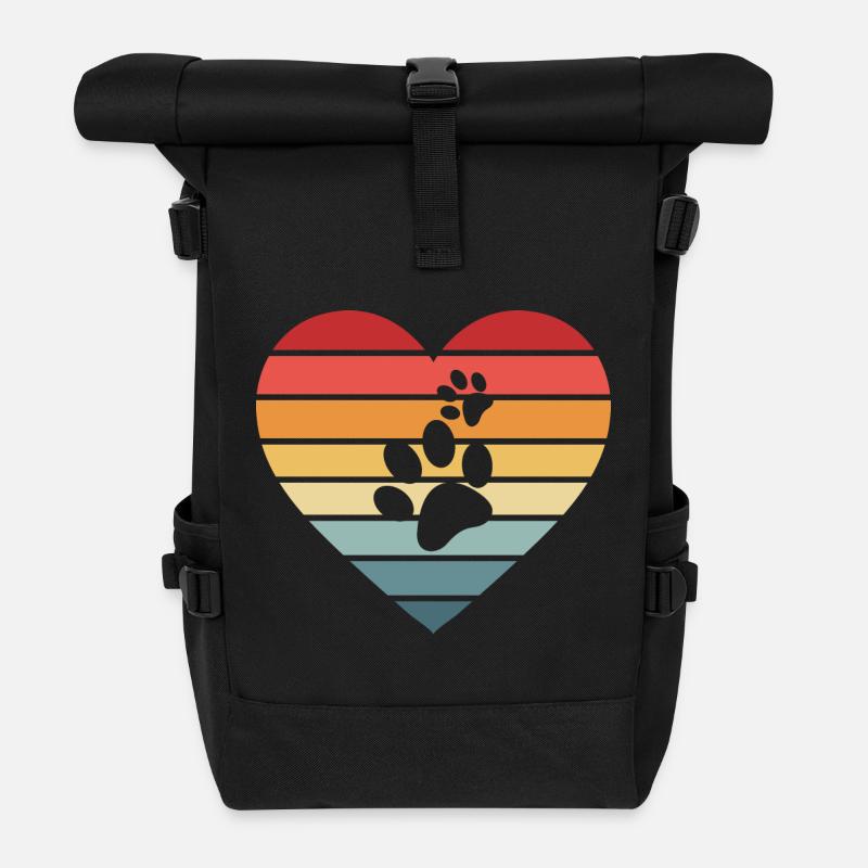Hund Hunde - Rolltop Rucksack - Schwarz