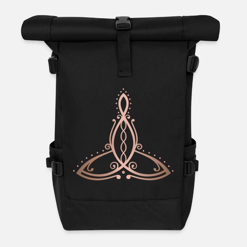 Celtic Motherhood Symbol Mutter mit vier Kindern - Rolltop Rucksack - Schwarz