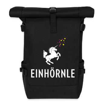 Stuttgarter Einhörnle - Rolltop Rucksack - Schwarz - Vorne
