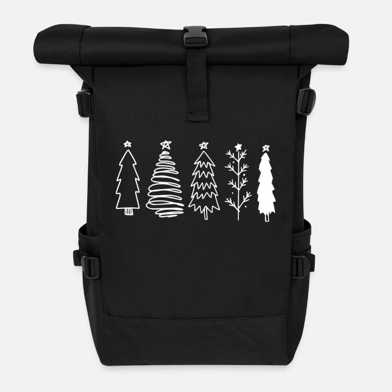 Weihnachtsbaum - X-MAS Weihnachtsbäume - Rolltop Rucksack - Schwarz