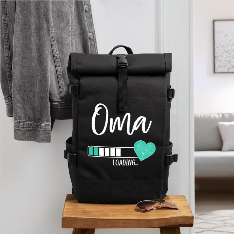 Oma Loading Herz Enkel Junge Werdende Großmutter Rolltop Rucksack