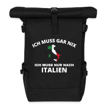 Italien - Rolltop Rucksack - Schwarz - Vorne