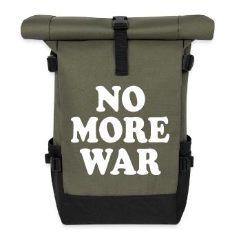No more war - Roll Top Backpack - olive/black - Front