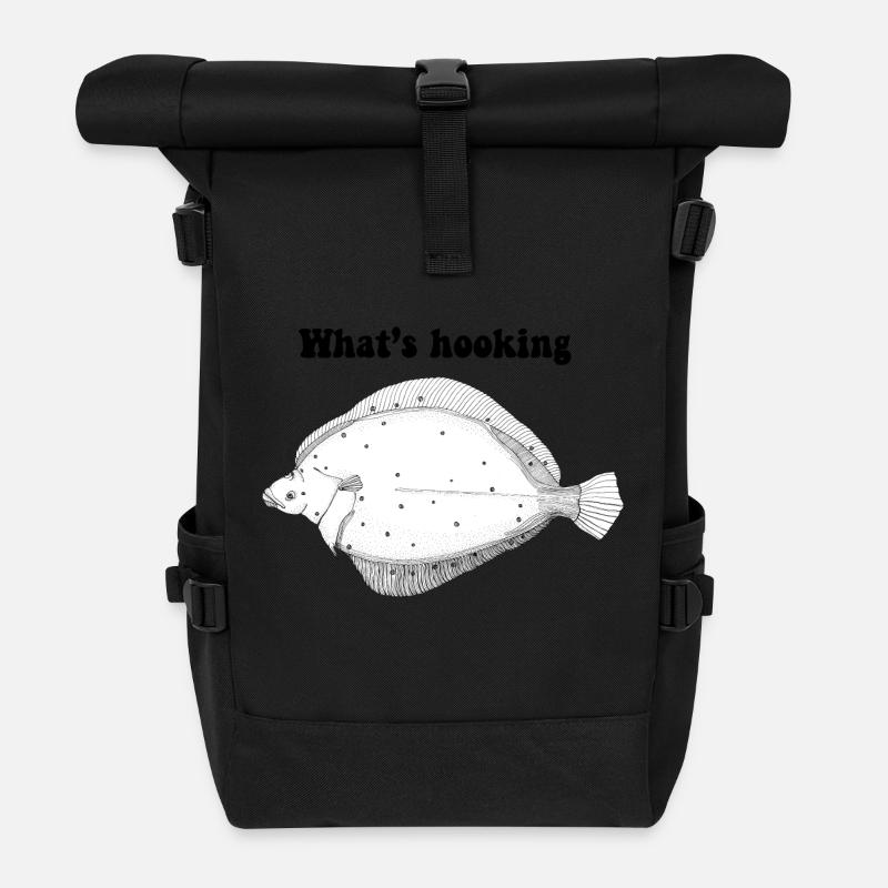 Whats Hooking - Roll Top Backpack - black
