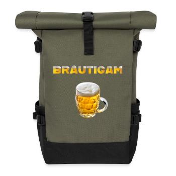 Bräutigam Bierkrug - Rolltop Rucksack - Olive/Schwarz - Vorne