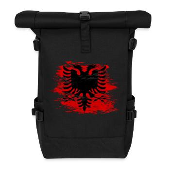 Albania flag used - Roll Top Backpack - black - Front