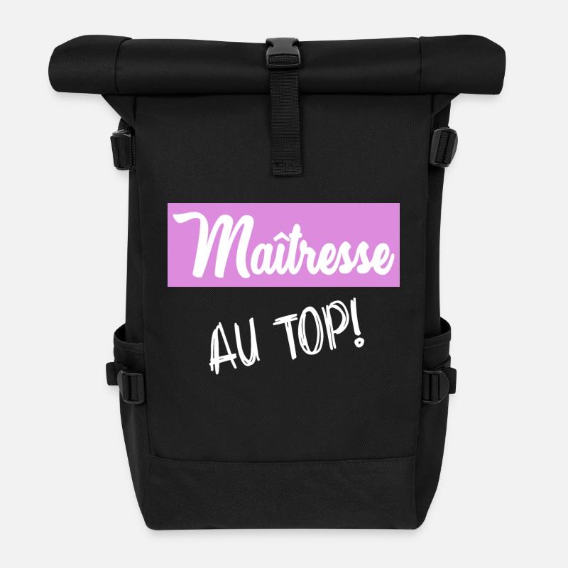 MERCI. MAÎTRESSE - Sac à dos roll top - noir