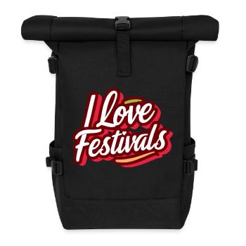 I love festivals - Roll Top Backpack - black - Front