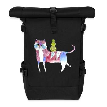 Chat funky - Sac à dos roll top - noir - Devant