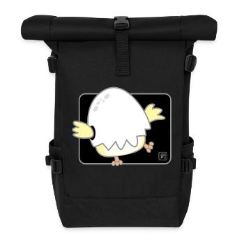 Bird Korean - Japanese Style 01 - Roll Top Backpack - black - Front
