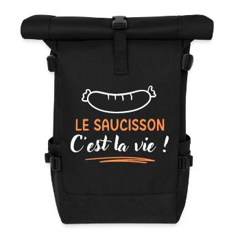Le saucisson c'est la vie - Sac à dos roll top - noir - Devant