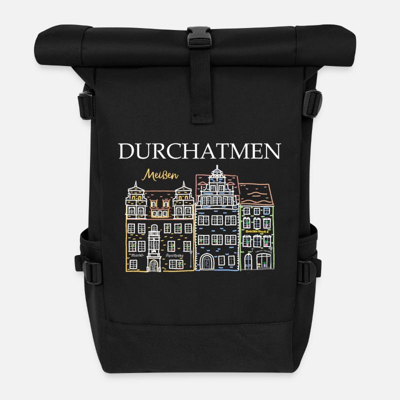 Meißen, Sachsen, Deutschland, Durchatmen - Rolltop Rucksack - Schwarz