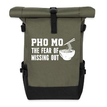 Lustige Pho Vietnamesische Suppe Pho - Rolltop Rucksack - Olive/Schwarz - Vorne