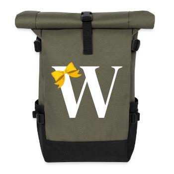 Lettre w nœud jaune - Sac à dos roll top - olive/noir - Devant