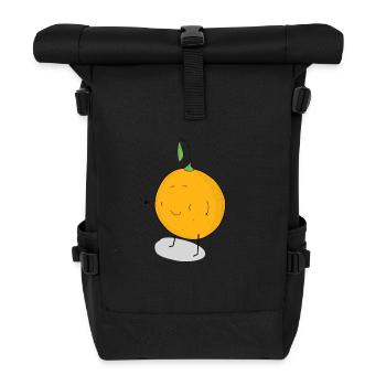 orange - Rolltop Rucksack - Schwarz - Vorne