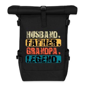 Vintage Husband Father Grandpa LEGEND - Roll Top Backpack - black - Front