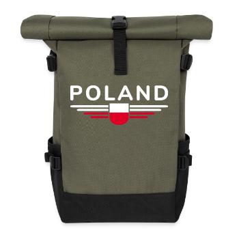I Love Poland, Elegance Style Design T-Shirt - Roll Top Backpack - olive/black - Front