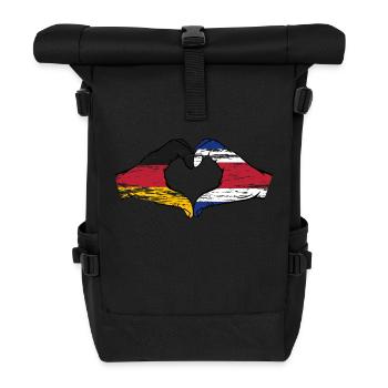 Allemagne Costa Rica drapeau mains forme de coeur utilisé - Sac à dos roll top - noir - Devant