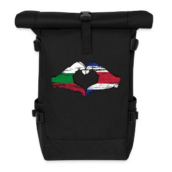 Bulgarie Costa Rica Drapeau Mains Coeur Forme Utilisé - Sac à dos roll top - noir - Devant