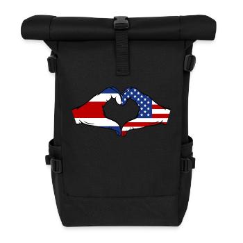Costa Rica États-Unis Drapeau Mains Coeur Forme - Sac à dos roll top - noir - Devant