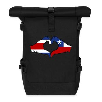 Costa Rica Chili Drapeau Mains Coeur Forme - Sac à dos roll top - noir - Devant