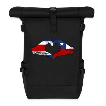 Costa Rica Chili drapeau mains forme de coeur utilisé - Sac à dos roll top - noir - Devant