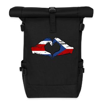 Costa Rica Tschechien Flagge Hände Herzform used - Rolltop Rucksack - Schwarz - Vorne