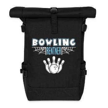 Bowling Bowler Rentner Rente Ruhestand Spieler - Rolltop Rucksack - Schwarz - Vorne