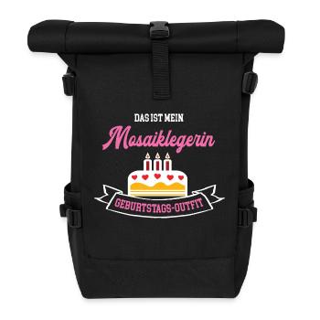 Mosaiklegerin Geburtstag Geburtstagsgeschenk Geb - Rolltop Rucksack - Schwarz - Vorne