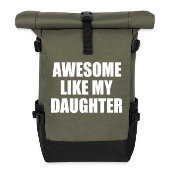 awesome like my daughter - Rolltop Rucksack - Olive/Schwarz - Vorne