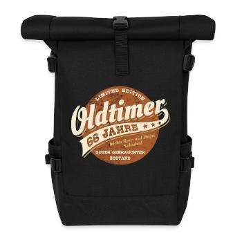 Oldtimer 66 Jahre - Geburtstag - Geschenk - Rolltop Rucksack - Schwarz - Vorne