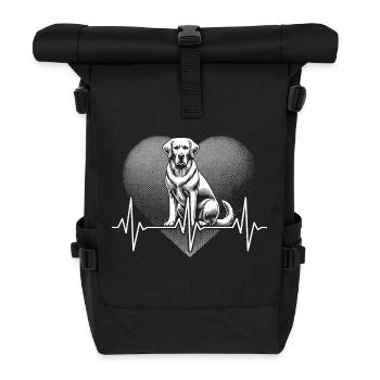 Herzschlag Labrador - Rolltop Rucksack - Schwarz - Vorne