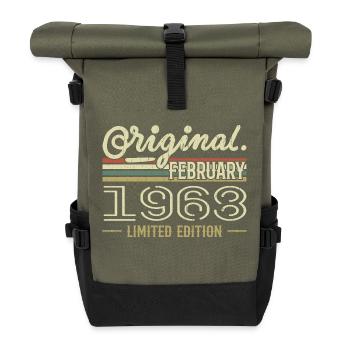 Cadeau Février 1968 - Anniversaire Février 1968 - Sac à dos roll top - olive/noir - Devant