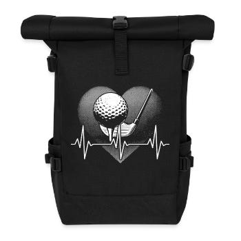 Herzschlag Golf - Rolltop Rucksack - Schwarz - Vorne