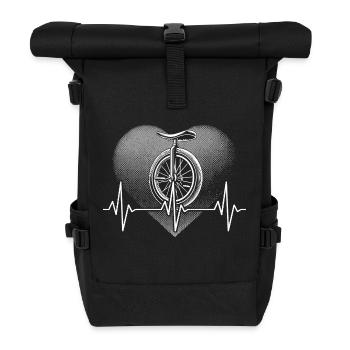 Herzschlag Einradfahrer Artist Zirkus - Rolltop Rucksack - Schwarz - Vorne