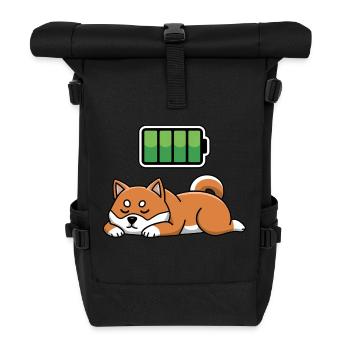 Dog Sleeping Recharging Night Bedtime - Rolltop Rucksack - Schwarz - Vorne