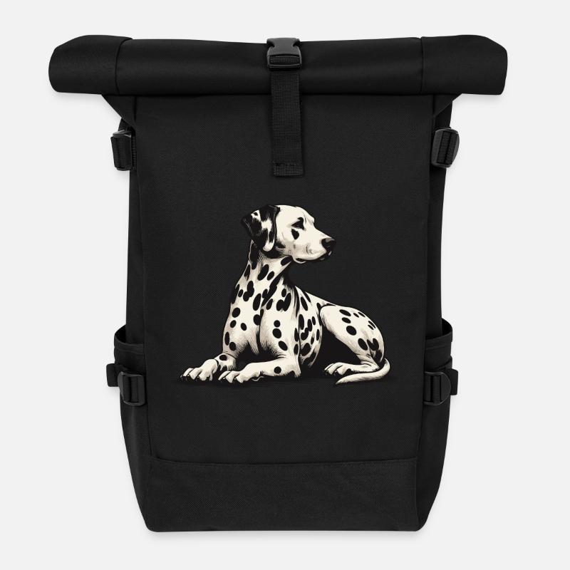 Dalmatiner - Rolltop Rucksack - Schwarz