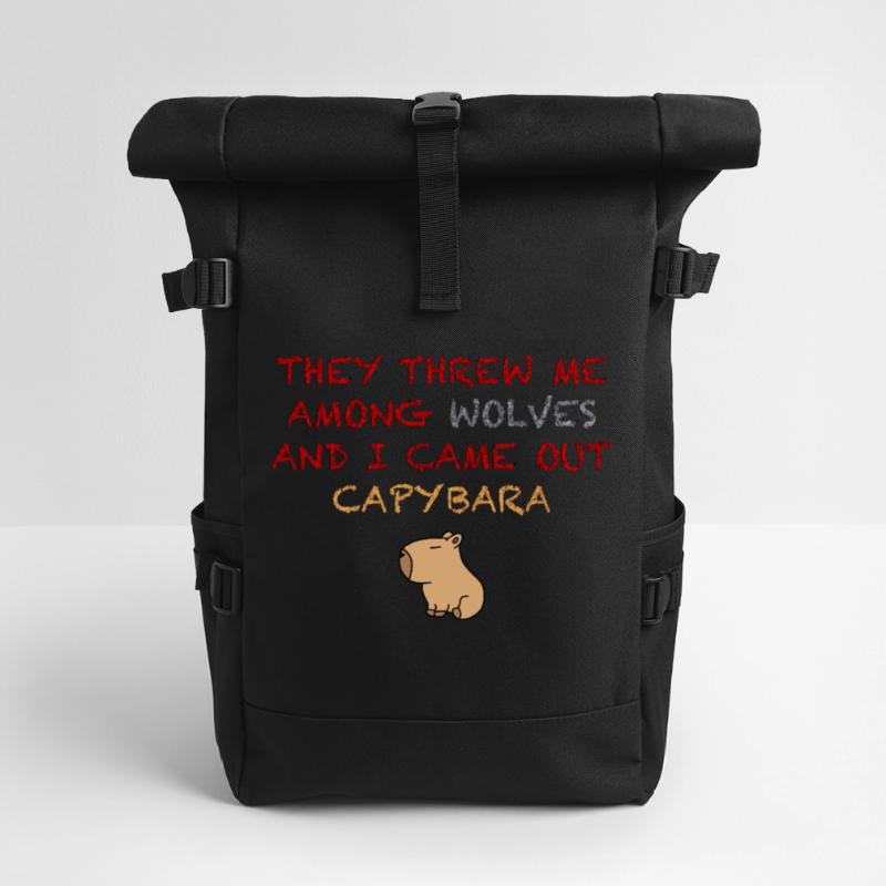 Ich bin ein Capybara Rolltop Rucksack