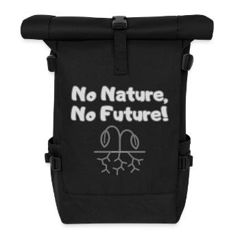 No Nature, No Future - Umwelt Protest - Rolltop Rucksack - Schwarz - Vorne
