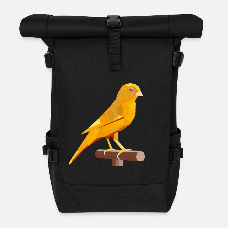 Golden Geometric Canary – Inspired by Jasper - Roll Top Backpack - black