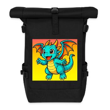 dragon - Roll Top Backpack - black - Front