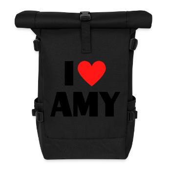 I Love Amy Red Heart Love Fan Gift - Roll Top Backpack - black - Front