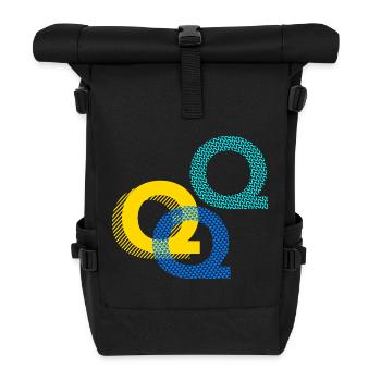 Letter Q q - Roll Top Backpack - black - Front