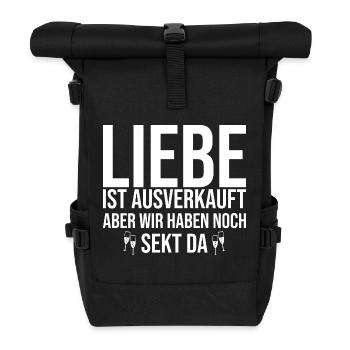 Liebe ist ausverkauft wir hätten noch Sekt da - Sac à dos roll top - noir - Devant