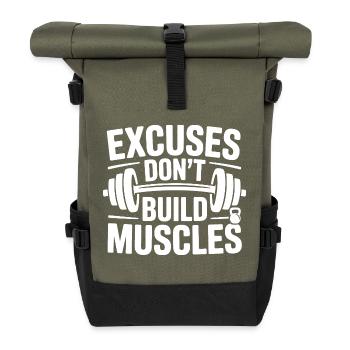 Les excuses ne développent pas les muscles Motivation de la salle de sport - Sac à dos roll top - olive/noir - Devant