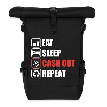 Cash out Casino Gambling Funny Player - Sac à dos roll top - noir - Devant