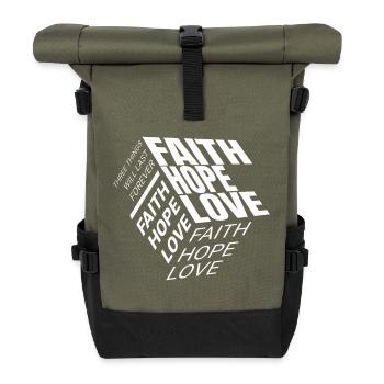 Foi Espoir Amour - Sac à dos roll top - olive/noir - Devant
